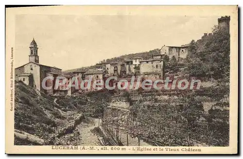 Cartes postales Luceram L'Eglise Et Le Vieux Ch�teau