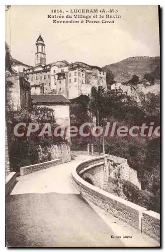 Cartes postales Luceram Entree Du Village Et Le ravin