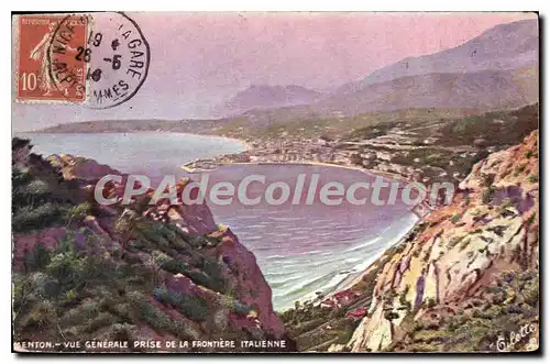 Cartes postales Menton Vue Generale Prise De La Frontiere Italienne