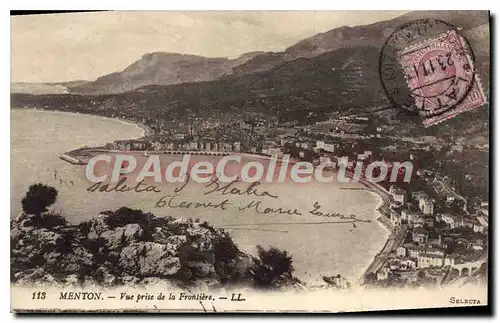 Cartes postales Menton Vue Prise De la Frontiere