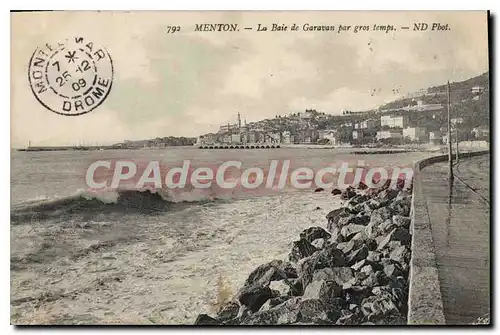 Cartes postales Menton La Baie De Garavan Par Gros Temps