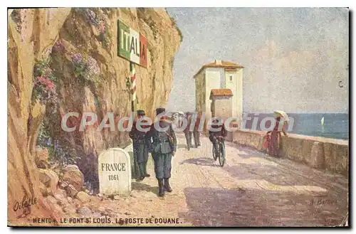 Cartes postales Menton Le Pont St Louis Le Poste de douane