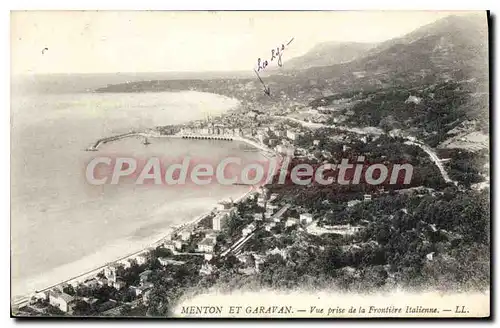 Cartes postales Menton Et Garavan Vue Prise De La Frontiere Italienne