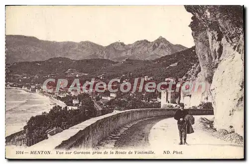 Cartes postales Menton Vue Sur Garavan Prise De La Route De Vintimille