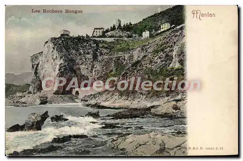 Cartes postales Les Rochers rouges Menton