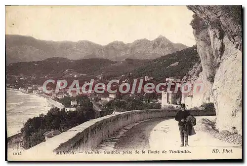 Cartes postales Menton Vue sur Garavan Prise De La Route de Vintimille