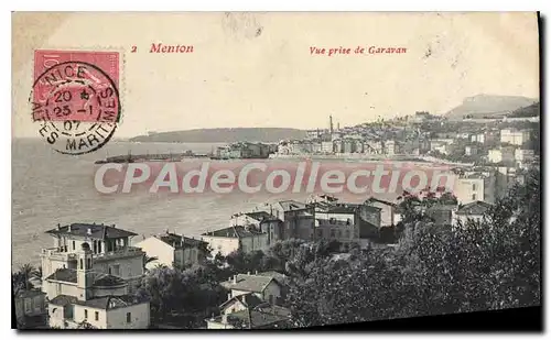 Cartes postales Menton Vue Prise De Garavan