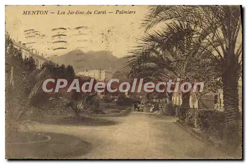 Cartes postales Menton les Jardins Du Carei Palmiers