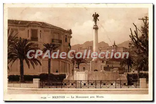 Cartes postales Menton Le Monument Aux Morts