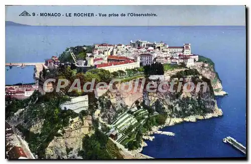 Cartes postales MONACO Le Rocher Vue Prise De I'Observatoire