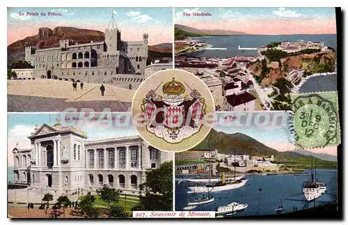 Cartes postales Monaco Vue Generale souvenir Le Palais Du Prince