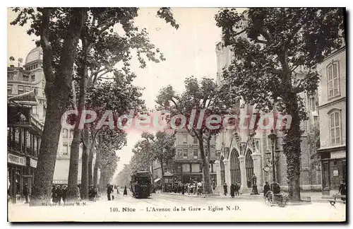 Cartes postales Nice L'Avenue De La Gare Eglise