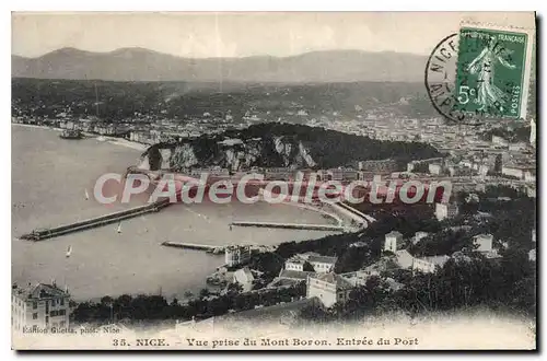 Cartes postales Nice Vue Prise Du Mont Boron Entree Du Port