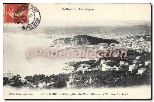 Cartes postales Nice Vue Prise Du Mont Boron Entree Du Port