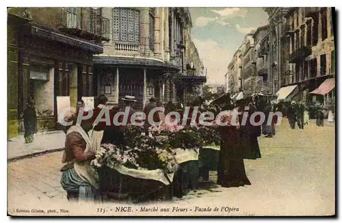 Cartes postales Nice March� Aux Fleurs Fa�ade De I'Opera