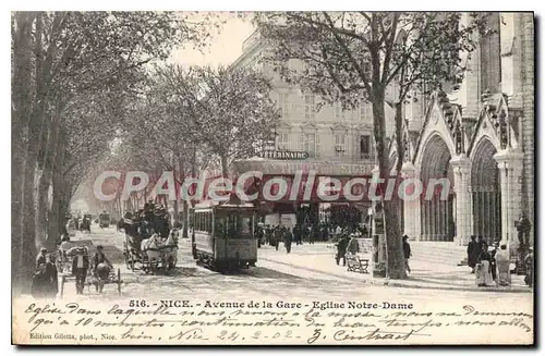 Cartes postales Nice Avenue De La Gare Eglise Notre Dame