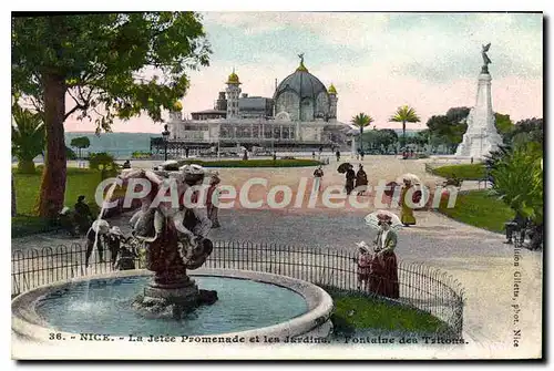 Cartes postales Nice La Jetee Promenade Et Les Jardin fontaine des tritons