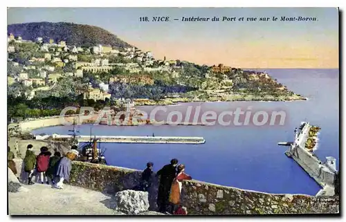 Cartes postales Nice Interieur Du Port Et Vue Sur Le Mont Boron