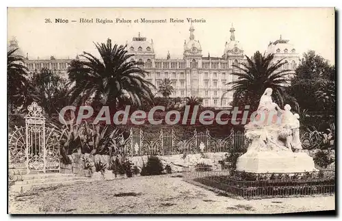 Ansichtskarte AK Nice Hotel Regina Palace Et Monument Reine Victoria