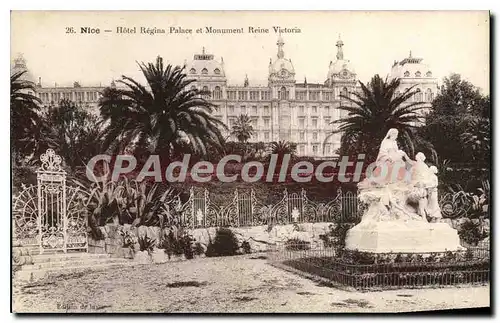 Cartes postales Nice Hotel Regina Palace Et Monument Reine Victoria