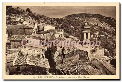 Cartes postales Roquebrune Le Village Et Vue Sur Le Cap Martin