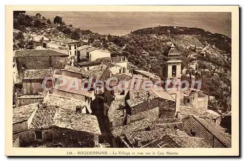 Cartes postales Roquebrune Le Village Et Vue Sur Le Cap Martin