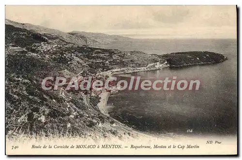 Cartes postales route de la corniche Menton Roquebrune Et Le cap martin