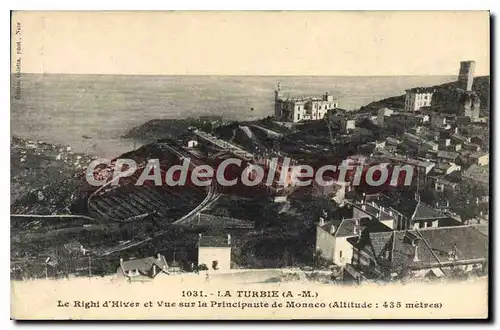 Cartes postales LA TURBIE le righi d'hiver et vue sur Monaco