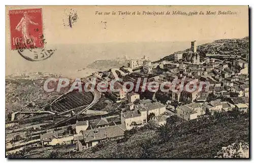 Cartes postales LA TURBIE vue g�n�rale et vue sur Monaco prise du Mont Bataille