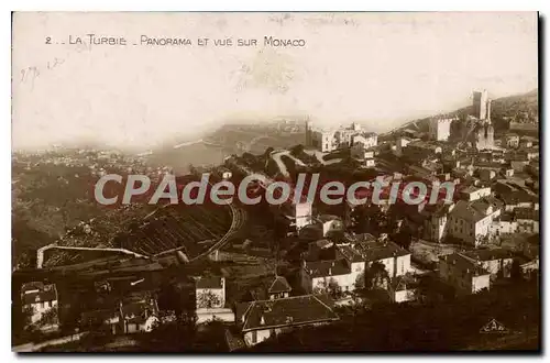 Cartes postales LA TURBIE vue g�n�rale et vue sur Monaco