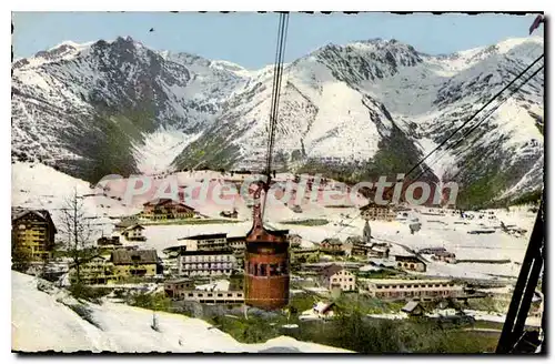 Cartes postales AURON vue g�n�rale et la Benne t�l�f�rique de LAS DONNAS