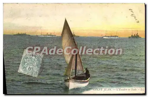 Cartes postales GOLFE JUAN escadre en rade voilier