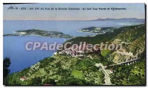 Cartes postales EZE vue de la grande corniche CAP FERRAT VILLEFRANCHE