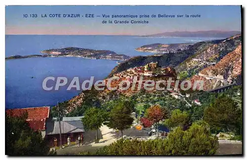 Cartes postales EZE grande corniche prise de Belle-Vue