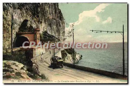 Cartes postales route de NICE � MONACO corniche entre Beaulieu et EZE