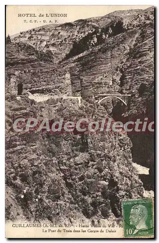 Cartes postales GUILLAUMES h�tel de l'union pont du train Daluis