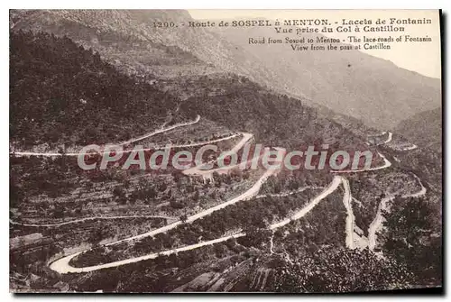 Cartes postales lacets de Fontanin Col � Castillon SOSPEL � MENTON