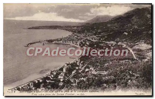 Cartes postales MENTON et GARAVAN vue prise de la fronti�re italienne