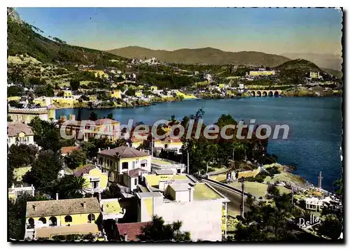 Moderne Karte THEOULE-sur-MER corniche d'or vue d'ensemble