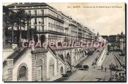 Cartes postales ALGER boulevard de la R�publique et les rampes