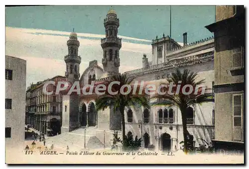 Cartes postales ALGER palais d'hiver du gouverneur et la cath�drale