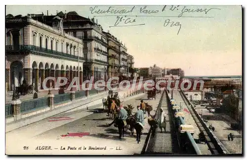 Cartes postales ALGER la poste et le boulevard