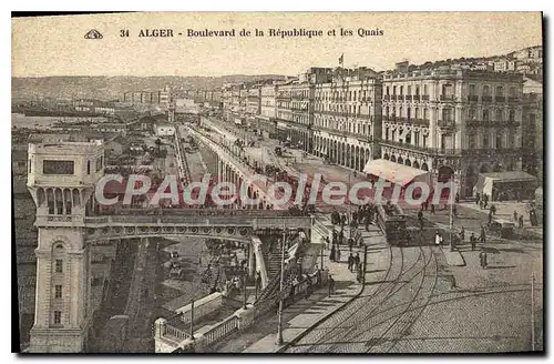 Cartes postales ALGER boulevard de la R�publique et les quais