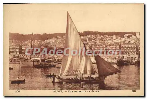 Cartes postales ALGER vue prise de la jet�e voilier