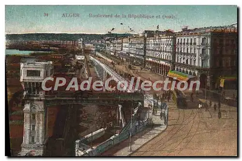 Ansichtskarte AK ALGER boulevard de la R�publique et les quais