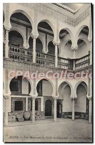 Cartes postales ALGER cours Mauresque du palais Archi�piscopal