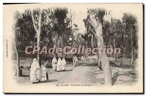 Cartes postales ALGER la visite au cimeti�re