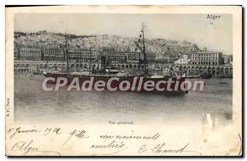 Cartes postales ALGER vue g�n�rale bateau