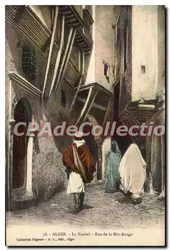 Cartes postales ALGER la Kasbah rue de la Mer-Rouge