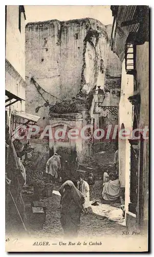 Cartes postales ALGER une rue de la Casbah